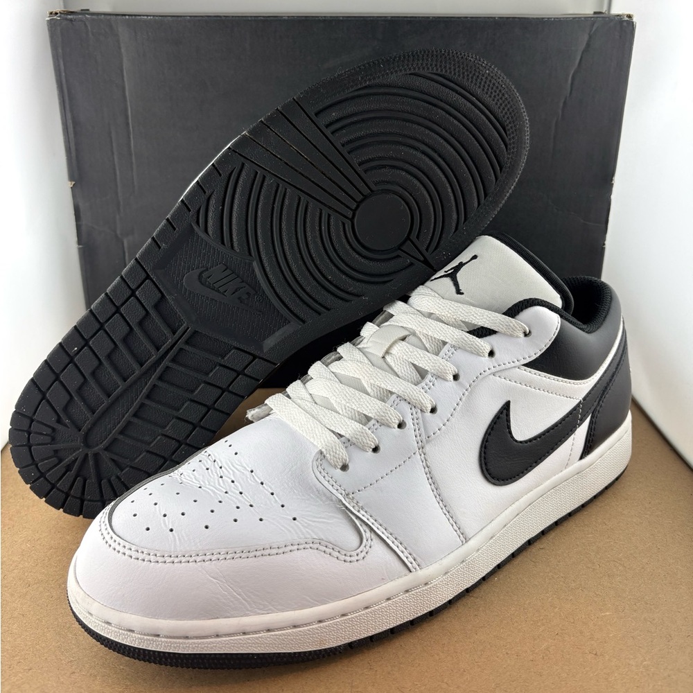 Jordan Air Jordan 1 Low White/Black 553558-132 Men's Athletic Sneaker size 12
